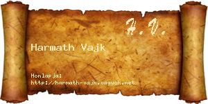 Harmath Vajk névjegykártya